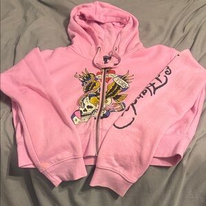 Pink Graphic Ed Hardy Hoodie